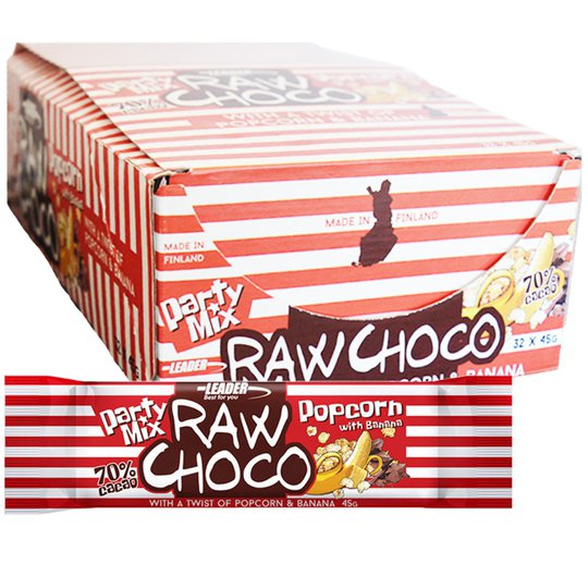Laatikollinen välipalapatukoita "Raw Choco" 32 x 45 g - 77% alennus