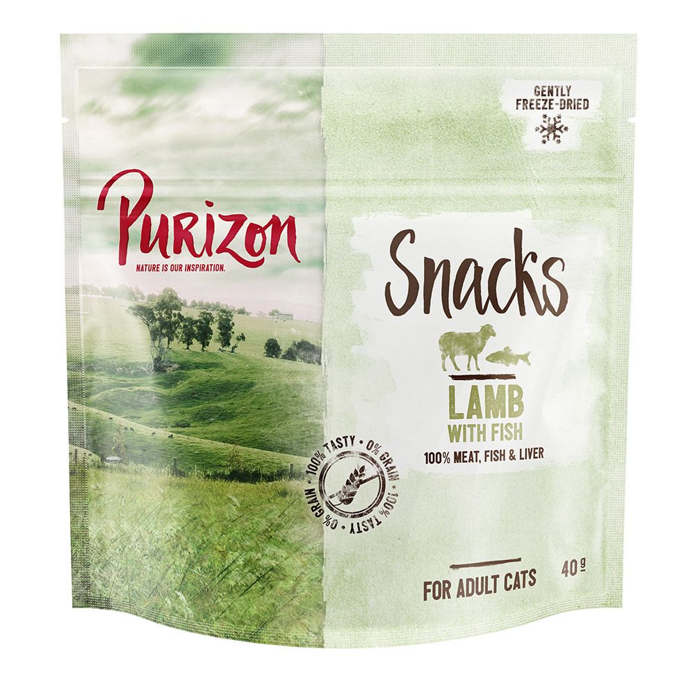 Purizon Cat Snacks - Grain-Free Lamb & Fish - Saver Pack: 3 x 40g