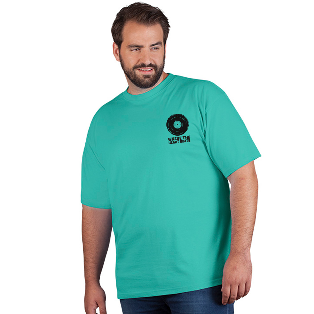 Print "promodoro heart beats" Premium T-Shirt Plus Size Herren, Jade, XXXL