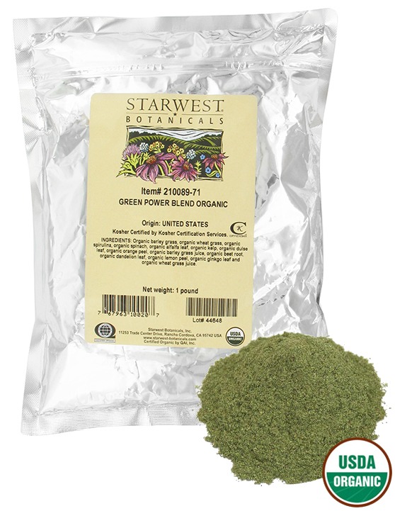 Starwest Botanicals - Bulk GreenPower Blend Organic - 1 lb.