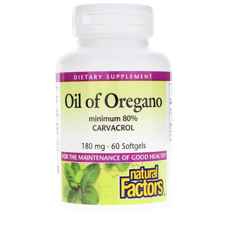 Natural Factors Oil of Oregano 180 Mg 60 Softgels