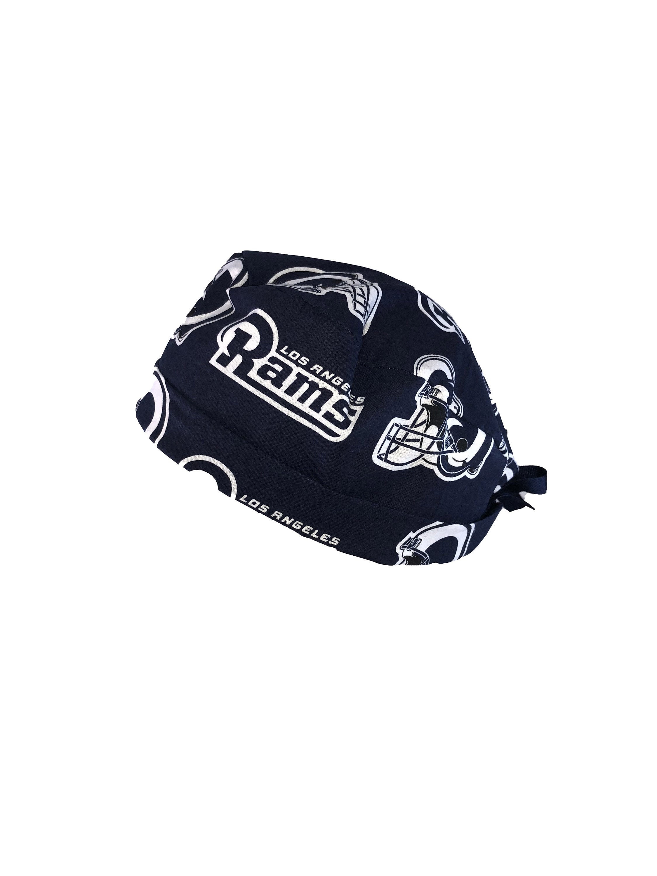 La Rams Blue Nfl Unisex Tie Back Scrub Cap, Nurse Hat, Surgical Or Surgery, Operating Room. With Or Without Ponytail Holder