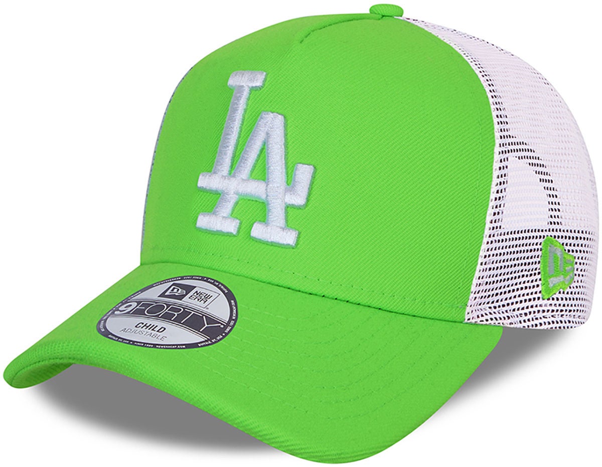 New Era LA Dodgers Tonal Mesh Trucker Kappe, Green Shock, 4-6 Jahre