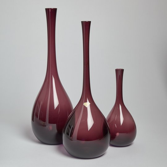 Skrufs Glasbruk - SÅLD Vaser 3 st