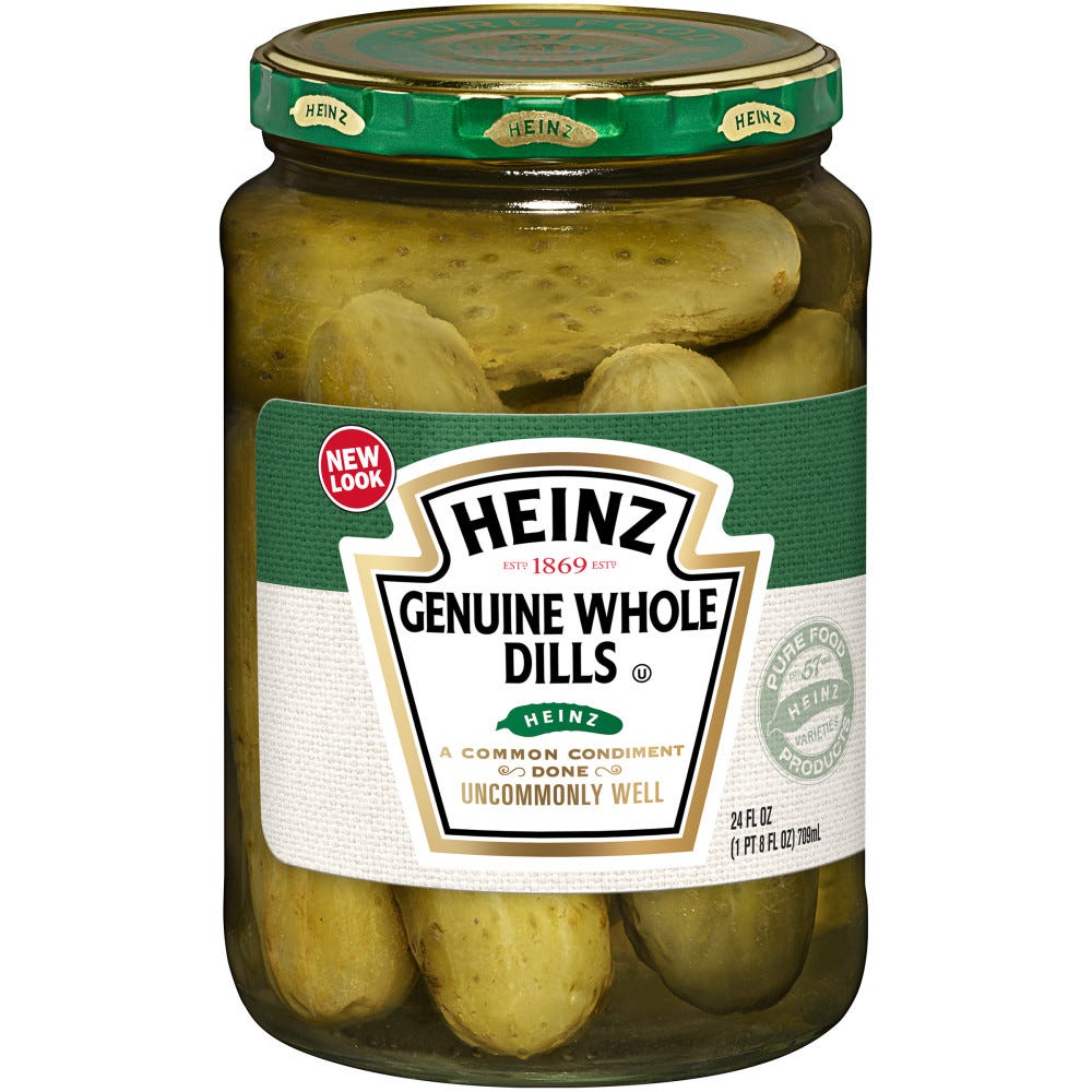 Heinz Genuine Whole Dill Pickles - 24 fl oz