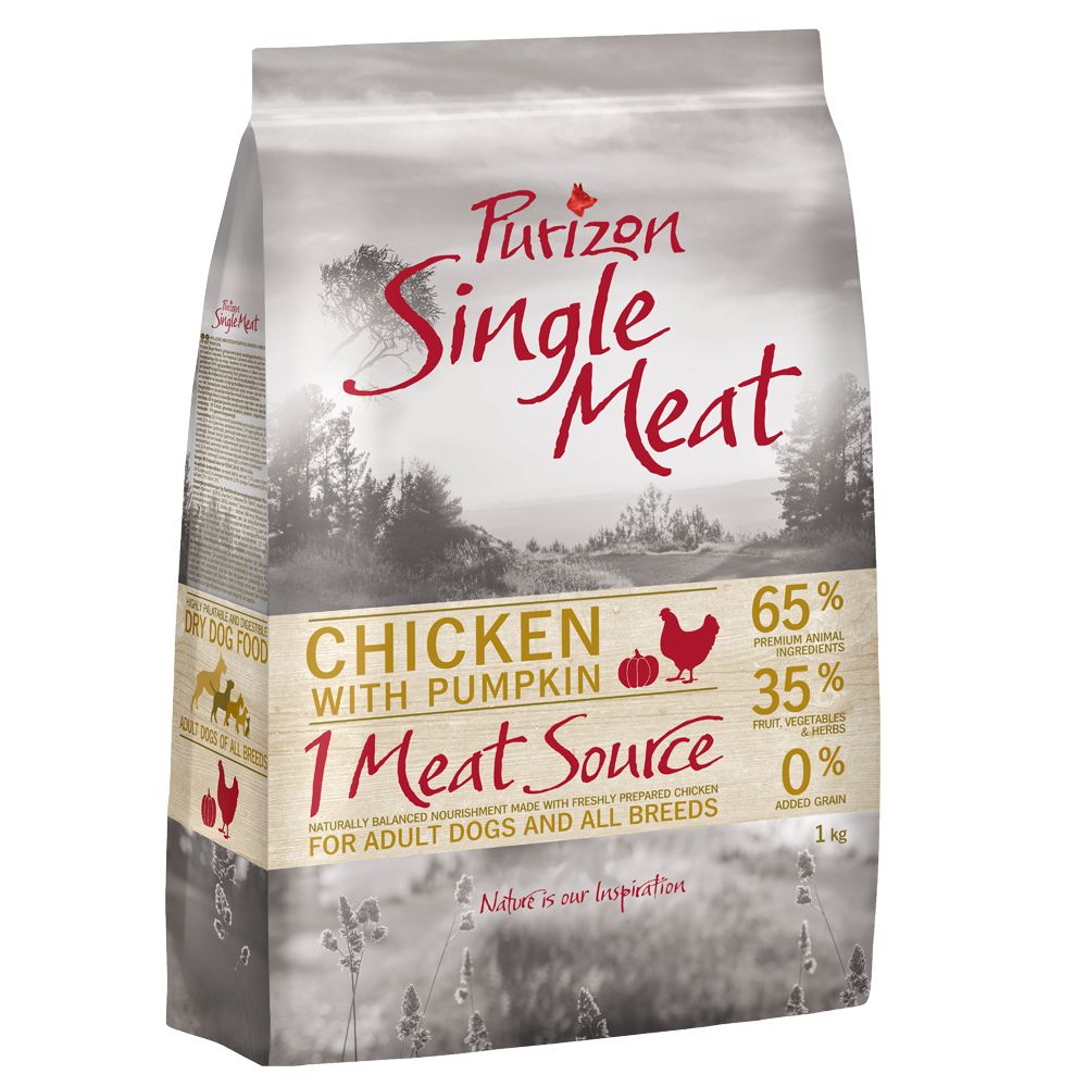 Purizon Single Meat Adult Dog - Grain-Free Chicken with Pumpkin - Economy Pack: 2 x 12kg