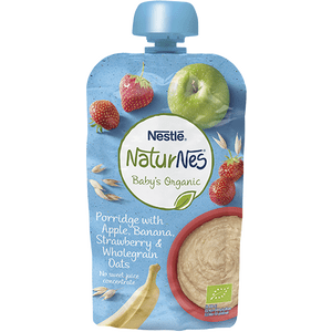 Nestlé Naturnes grød smoothie m. jordbær/banan, øko - 100g