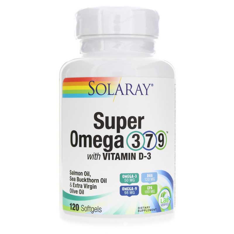 Solaray Super Omega 3-7-9 with D3 120 Softgels
