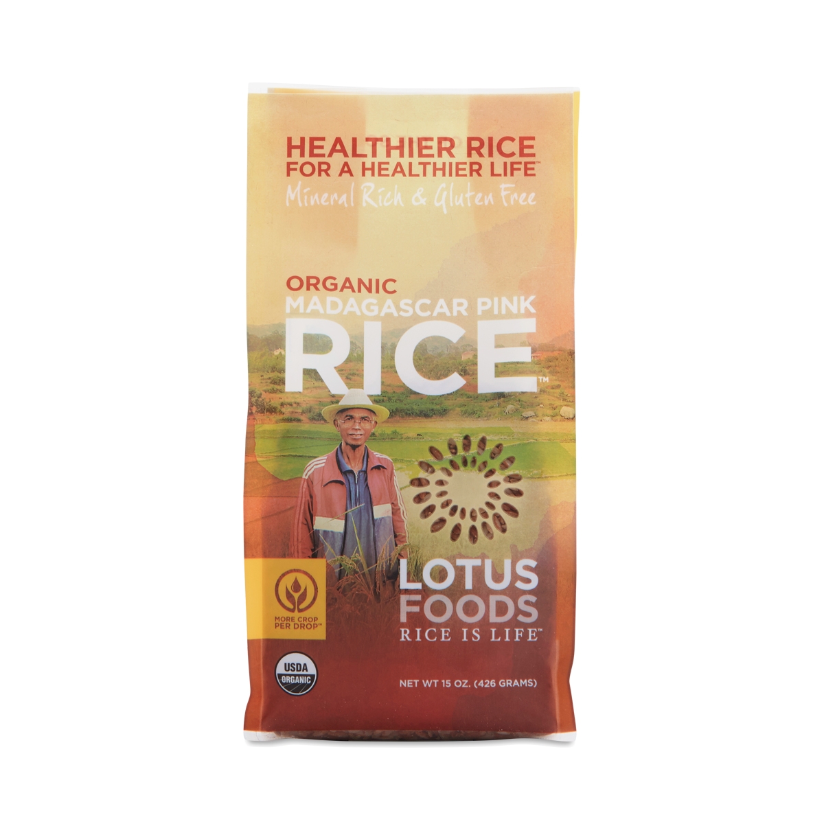 Lotus Foods Organic Madagascar Pink Rice 15 oz bag
