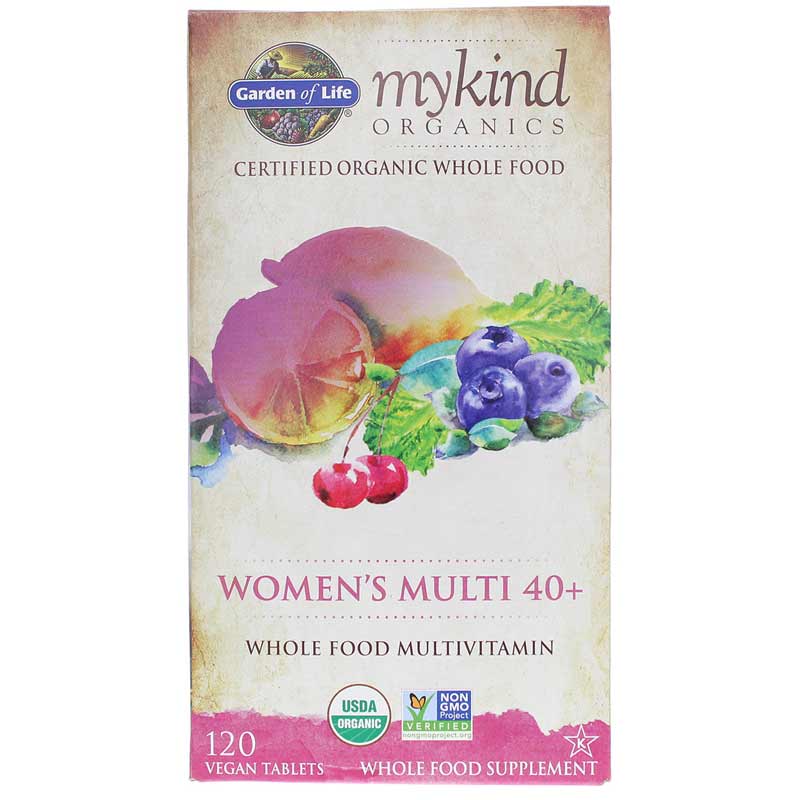 Garden of Life mykind Organics Women's Multi 40+ Whole Food Multivitamin 120 Veg Tablets