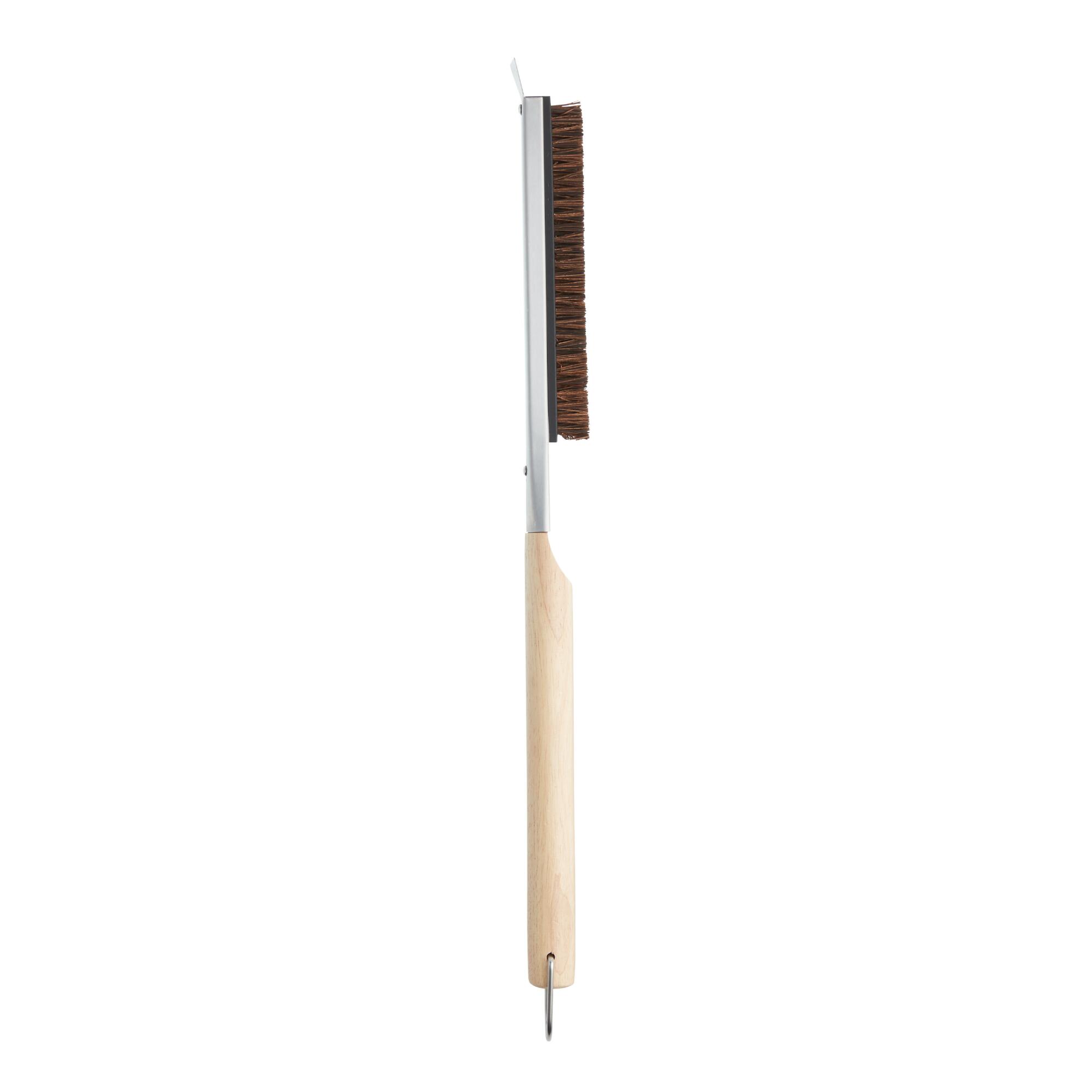 Metal and Wood Pizza Stone Cleaning Brush: Silver by World Market