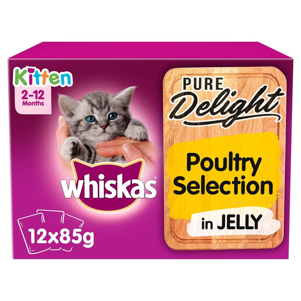 Whiskas Kitten Pure Delight Poultry Selection in Jelly - 12 x 85g