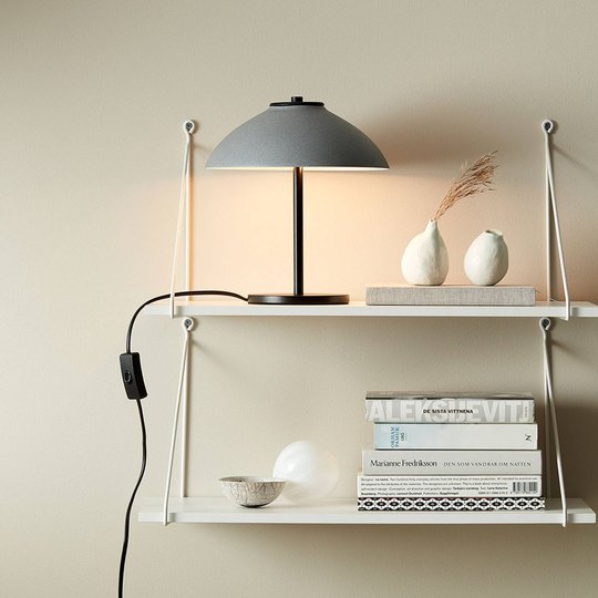 Pöytälamppu Vali, korkeus 25,8 cm, musta/harmaa