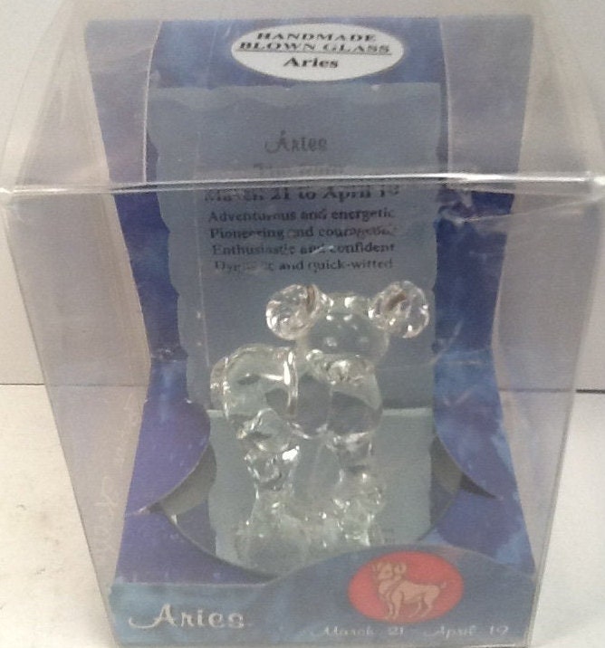 New in Package Aries The Ram March 21 - April 19 Handmade Blown Glass