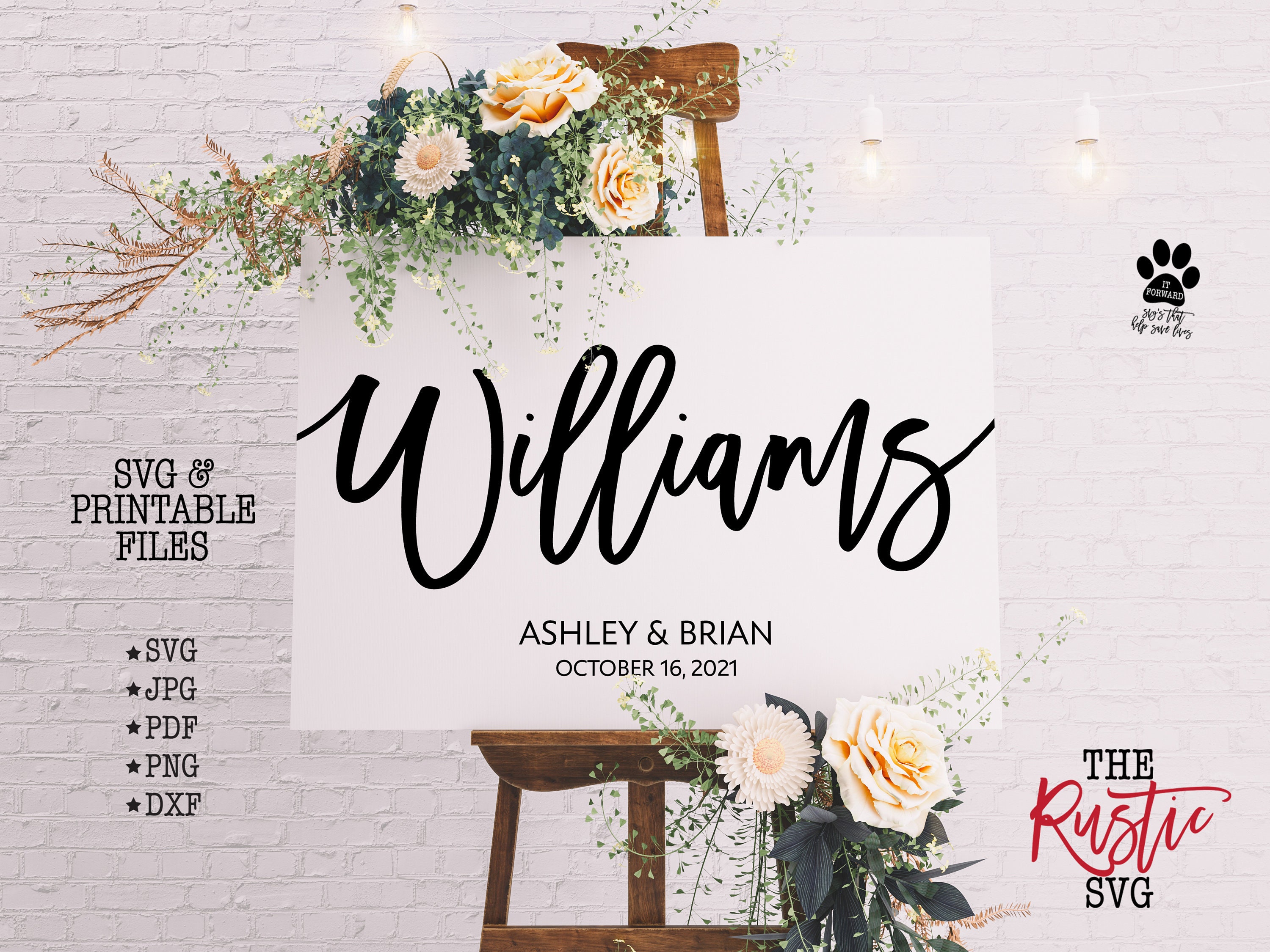Welcome Wedding Sign, Personalized Last Name Svg, Printable Jpg, Pdf, Cricut, Silhouette, 002