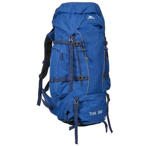 Trespass Unisex Camping Hiking Bag Backpack Various Colours Trek66 - Electric Blue 66 Litre