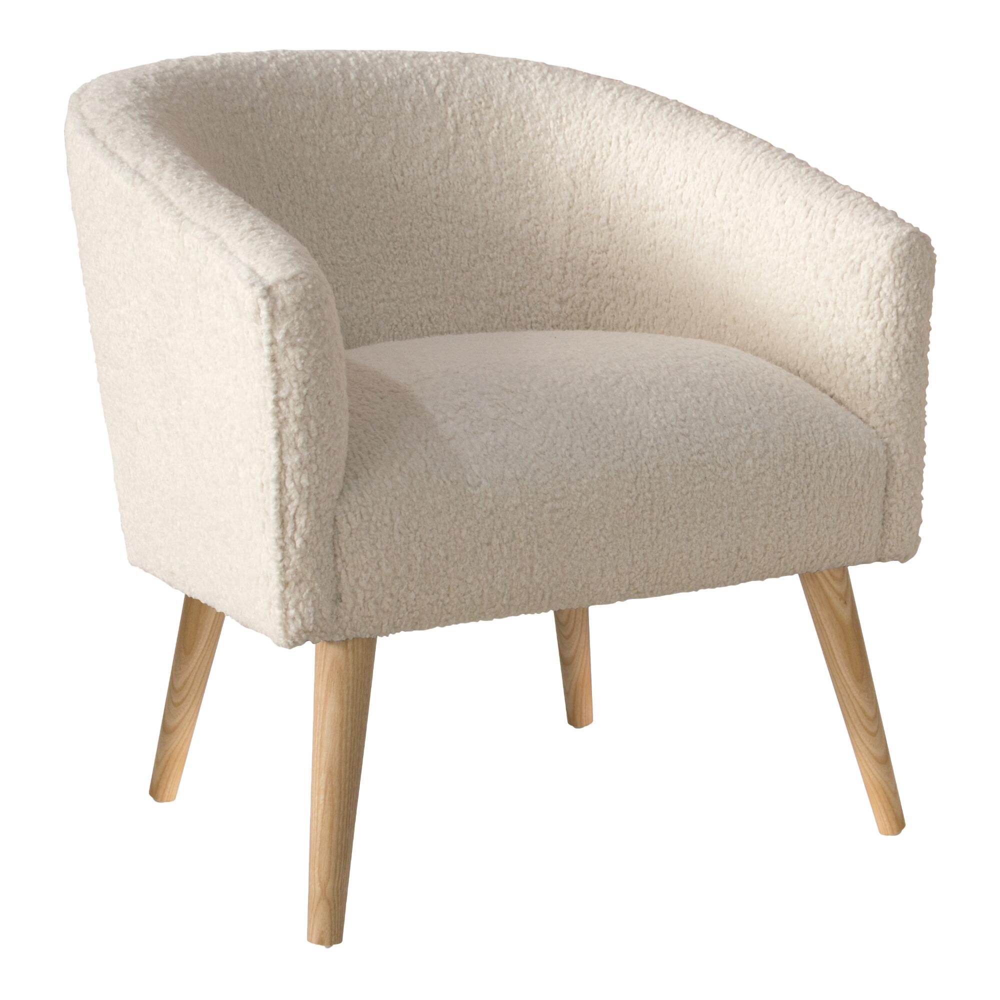 Faux Sheepskin Ilana Upholstered Chair: Natural by World Market