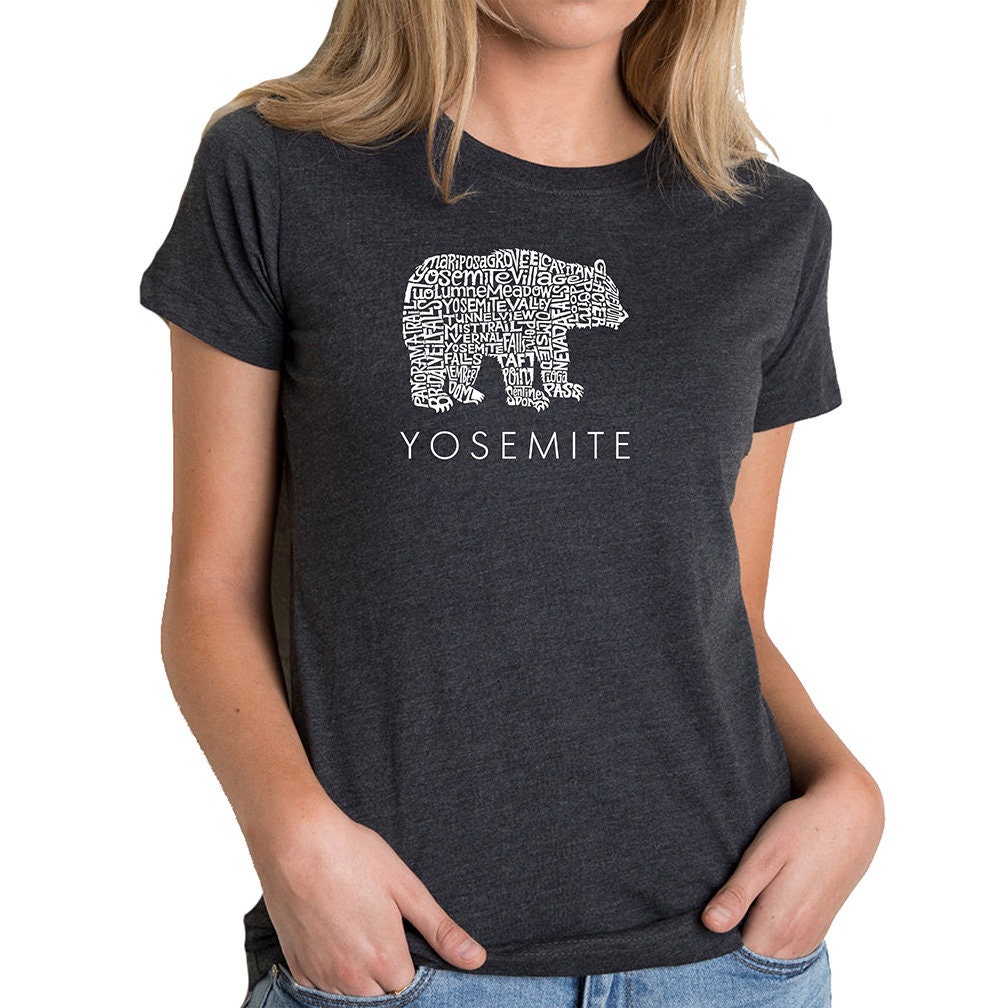 Women's Premium Blend Word Art T-Shirt - Yosemite Bear