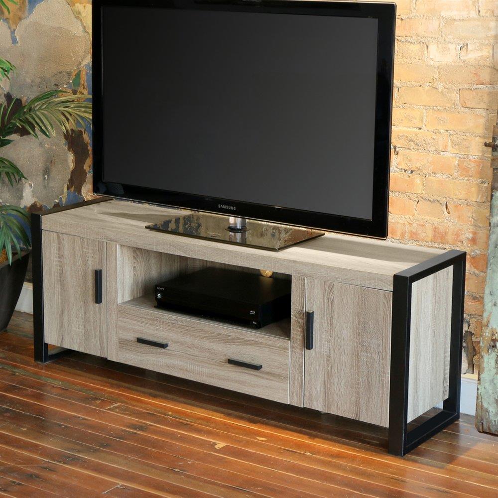 Walker Edison Urban Blend Ash Grey/Black TV Cabinet (Accommodates TVs up to 70-in) in Gray | W60UBC22AG