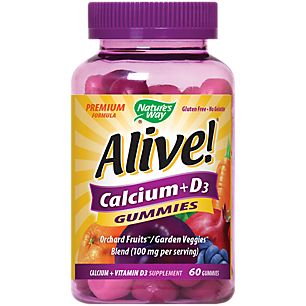 Alive! Calcium Gummies + Vitamin D3 - Fruit & Vegetable Blend (60 Gummies)