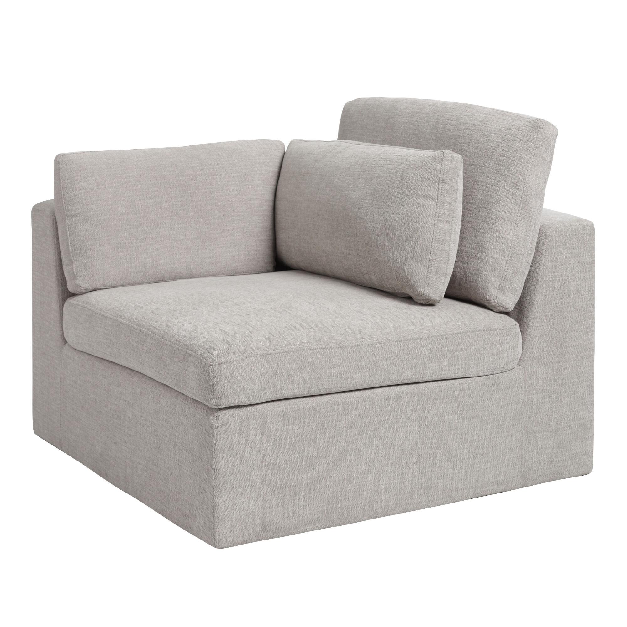 Gray Emmett Modular Sectional End Chair - Polyester by World Market