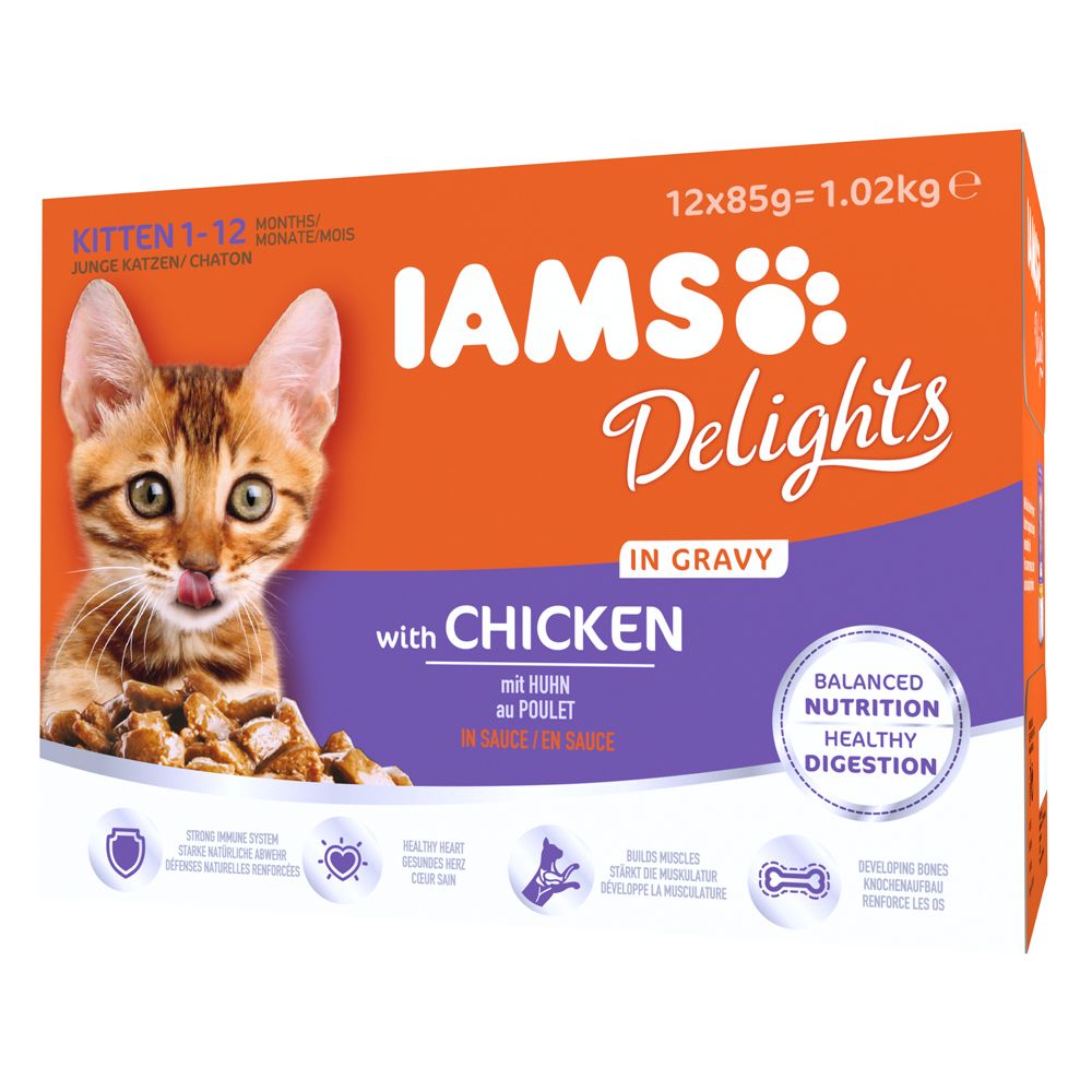 IAMS Delights Kitten - Chicken in Gravy - Saver Pack: Chicken in Gravy (24 x 85g)