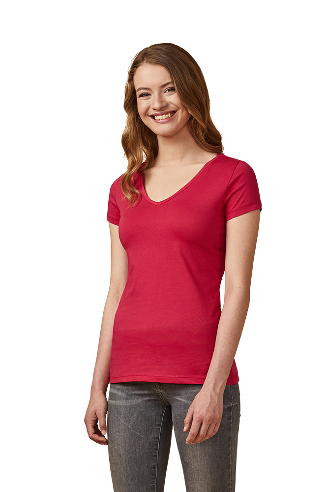 X.O V-Ausschnitt T-Shirt Damen, Pink, XL