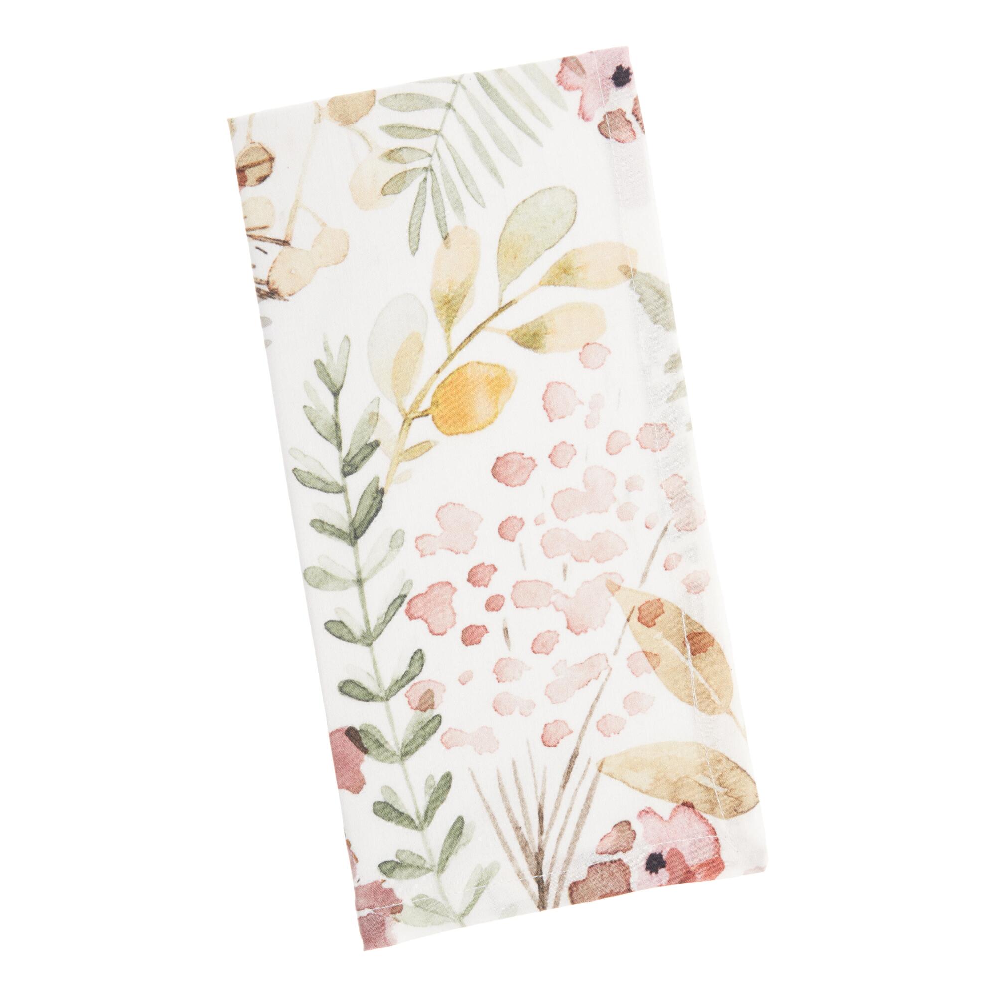 Green and Pink Fall Field Napkins Set of 4 by World Market
