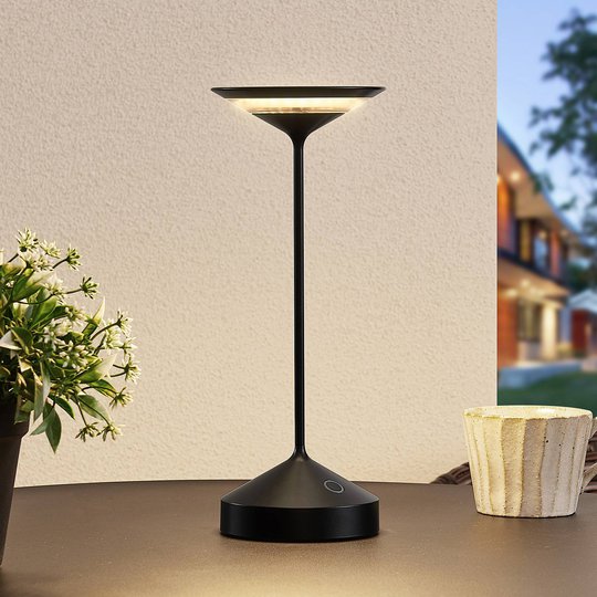 Lucande Raminum-LED-pöytälamppu ulkokäyttöön musta
