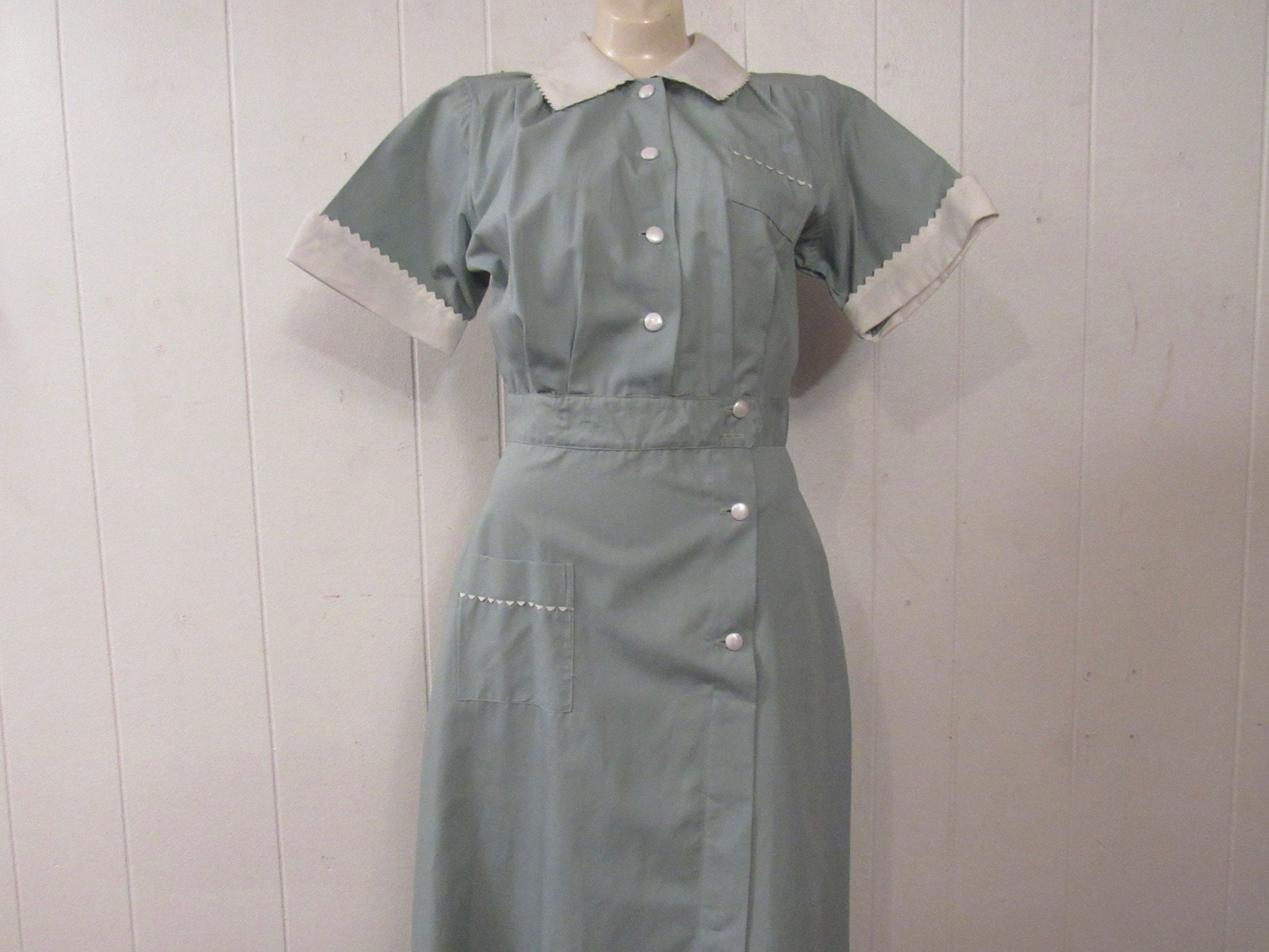 Vintage Maid Uniform, 1950S Servant Dress, Vintage Clothing, Medium, Nos