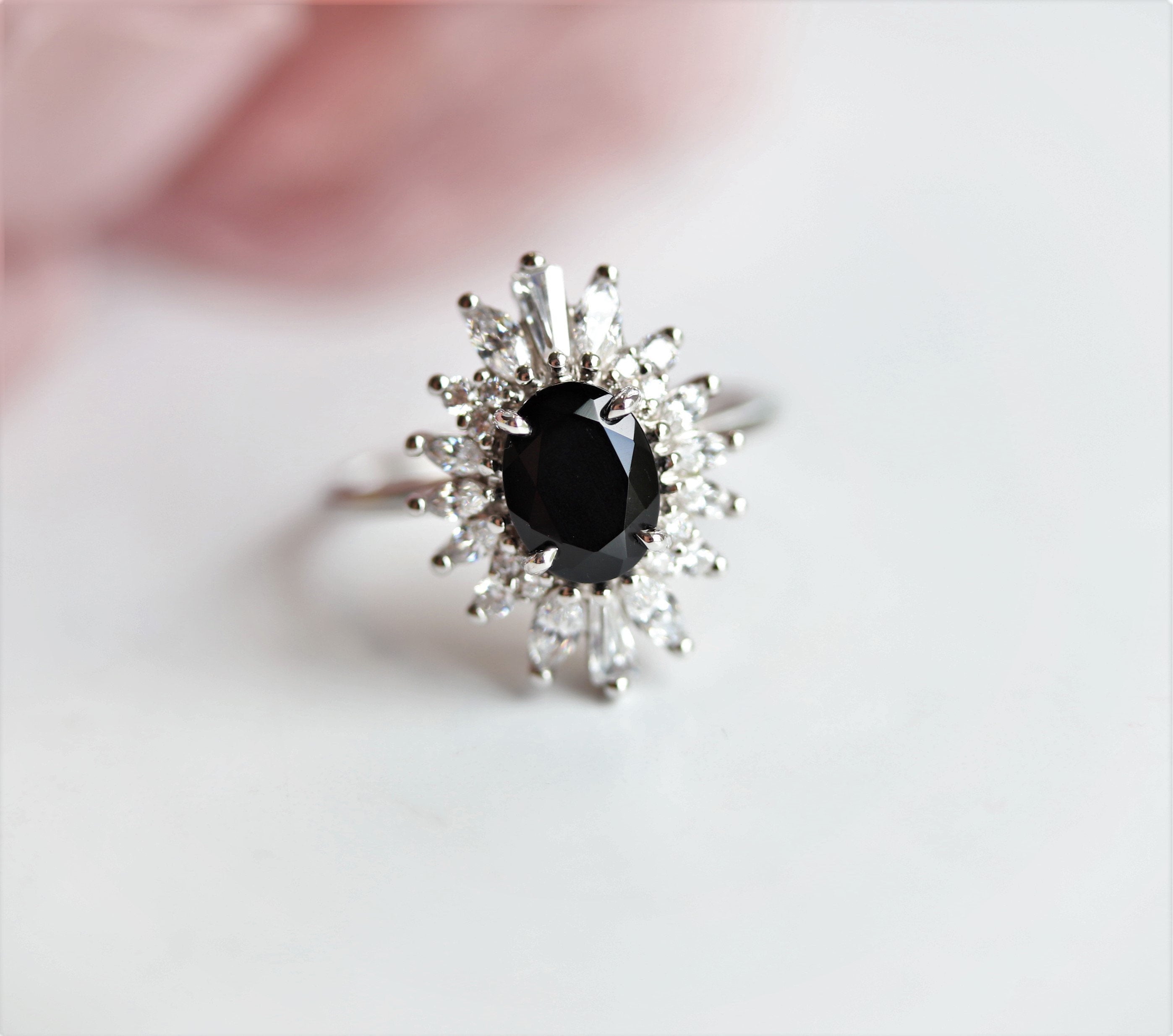 Liana - Black Onyx Ring | 14K Engagement Cocktail