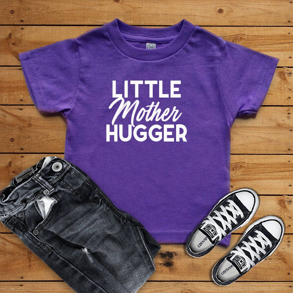 Kids Shirts - With Sayings Little Mother Hugger Cute Infant/Toddler T-Shirt