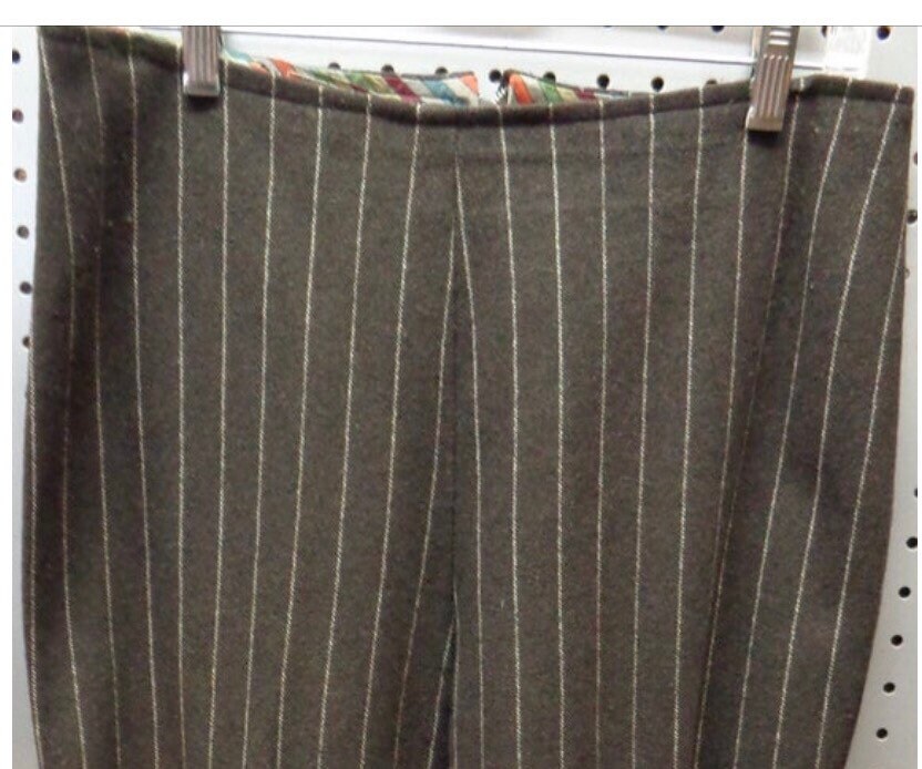 1970's Wool Blend Pants Brown Pinstriped