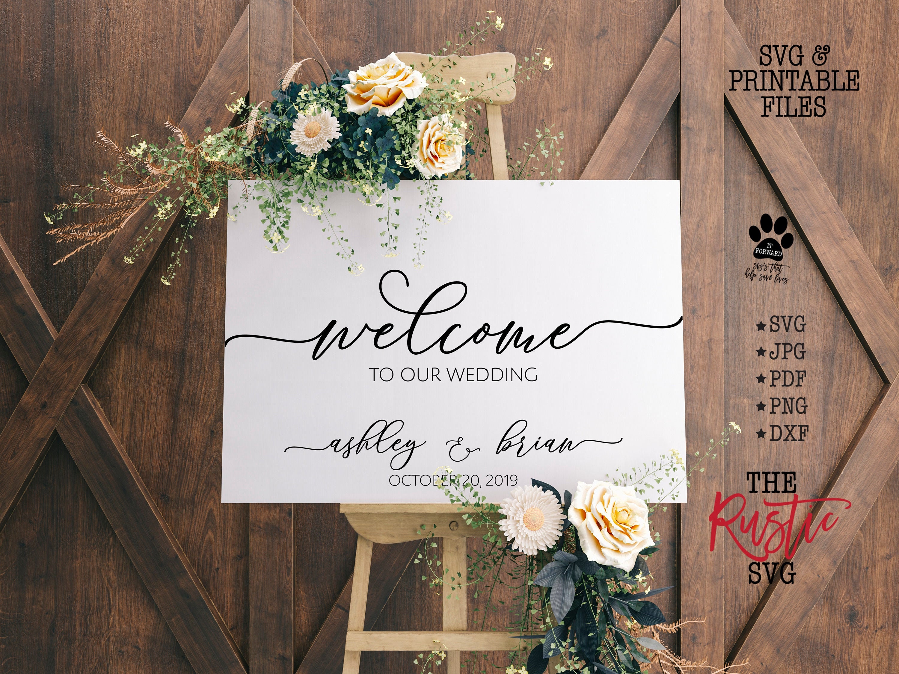 Printable Wedding Welcome Sign, To Our Wedding, Personalized Svg, Jpg, 003