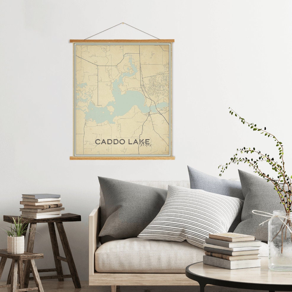 Caddo Lake Texas Street Map Print | Magnetic Poster Frame Printed Marketplace