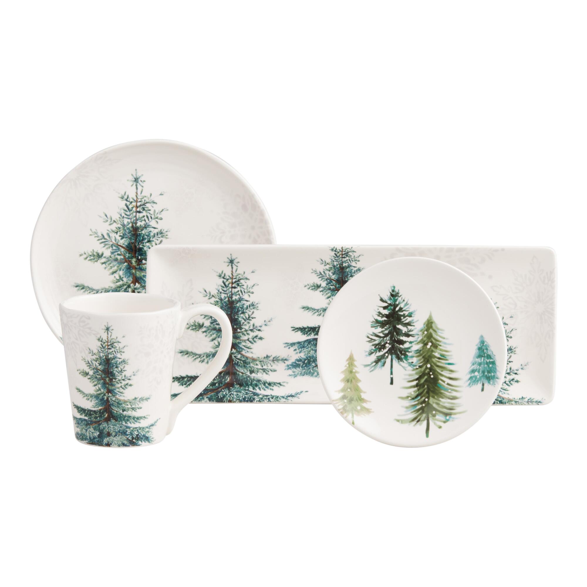 Pier Place Snowy Spruce Dinnerware Collection by World Market