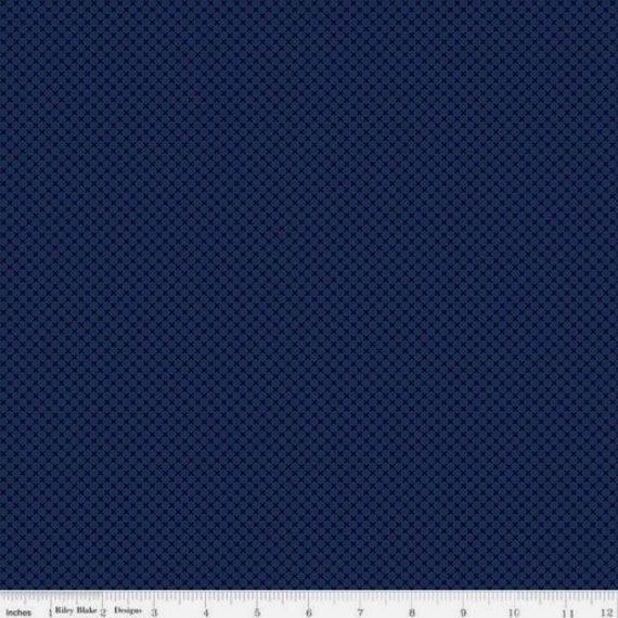 Navy Blue Blender Fabric, On Navy Kisses Tone Semi Solid Fabric 100% Cotton For Sewing Projects