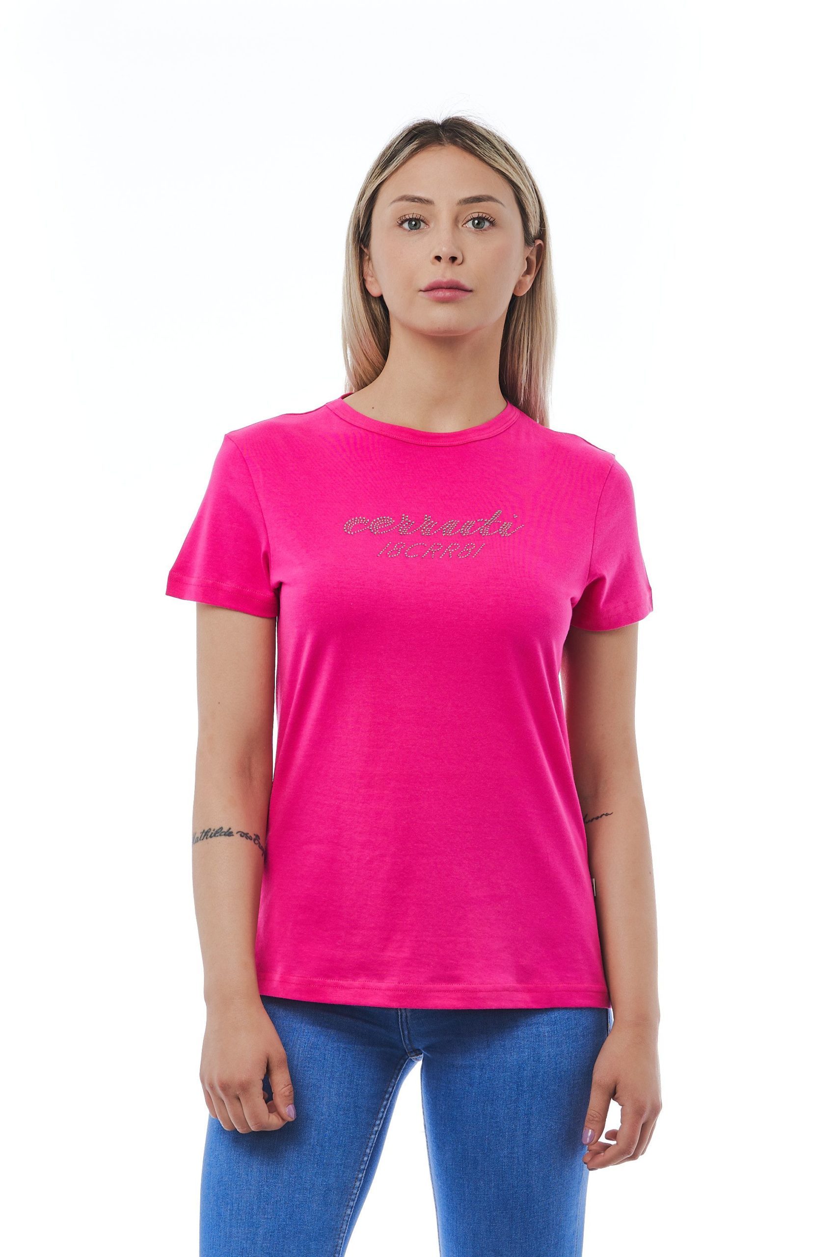 Cerruti 1881 Women's Fuxia T-Shirt Red CE1410207 - M