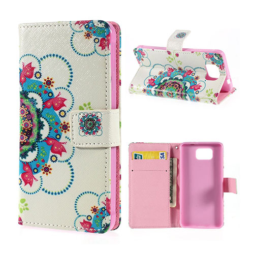 Moberg (Fjärilar & Blå Blommor) Samsung Galaxy Alpha Flip-Fodral