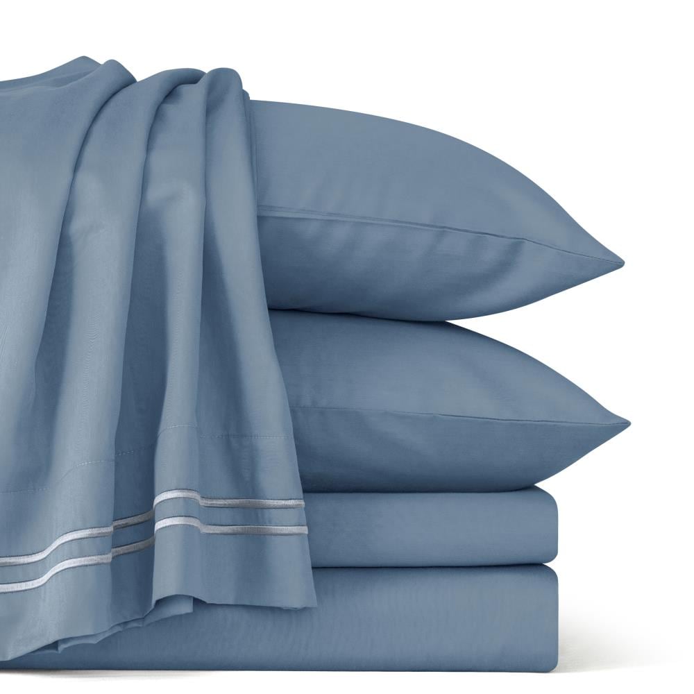 Subrtex Super Soft 300 Thread Count Cotton Tercel Blend Sheet Set, King, Blue | SBTQS4K-BL