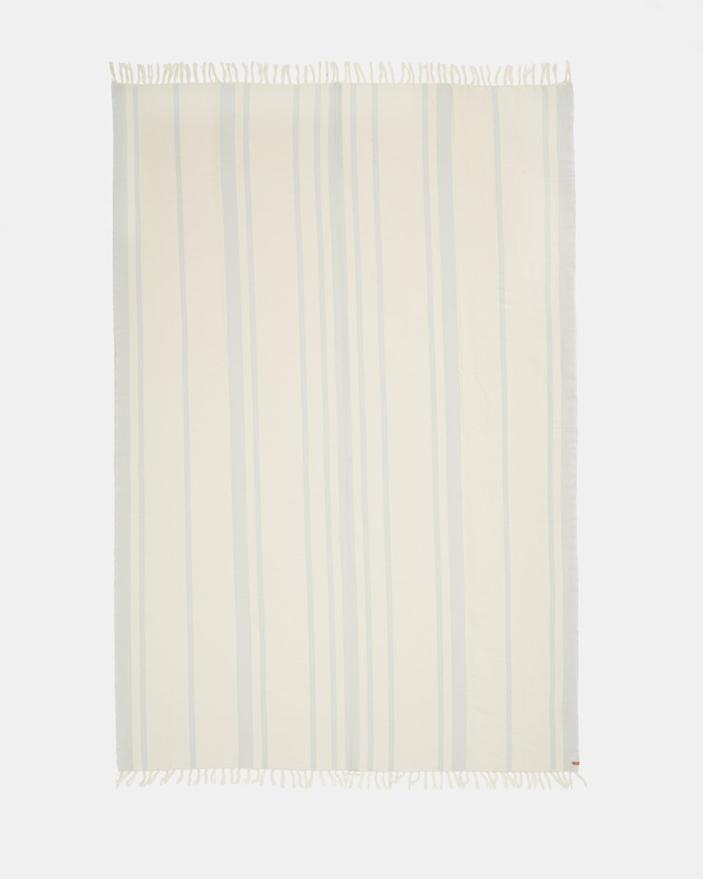 Tentree Organic Cotton Breeze Stripe Woven Towel, Pearl Blue/Elm White