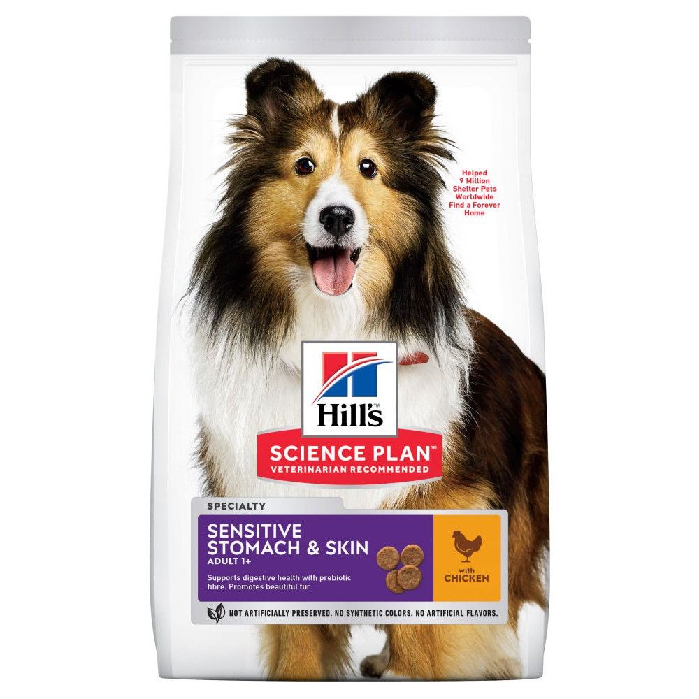 Hill's Science Plan Adult 1+ Sensitive Stomach & Skin Medium with Chicken - Economy Pack: 2 x 14kg