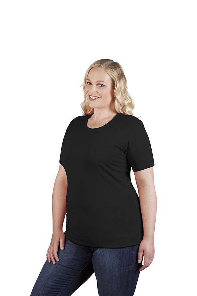 Bio T-Shirt Plus Size Damen, Schwarz, XXL