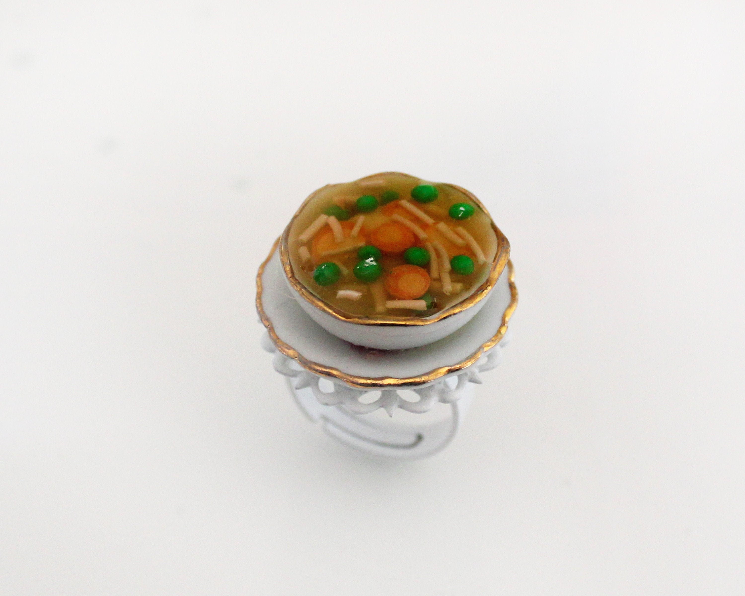 Noodles Soup Ring - Food Jewelry Kawaii Ring Spaghetti Jewelry Winter Soup Ring-Vegetable