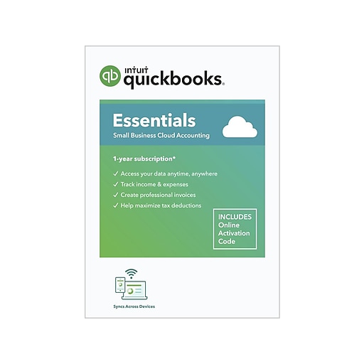QuickBooks Essentials for 1 User, Windows/Mac/Android/iOS, Online Access (5100103)