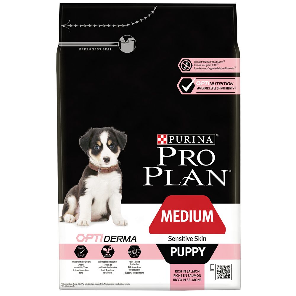 Pro Plan Puppy Medium Sensitive Skin OptiDerma - Salmon - 12kg
