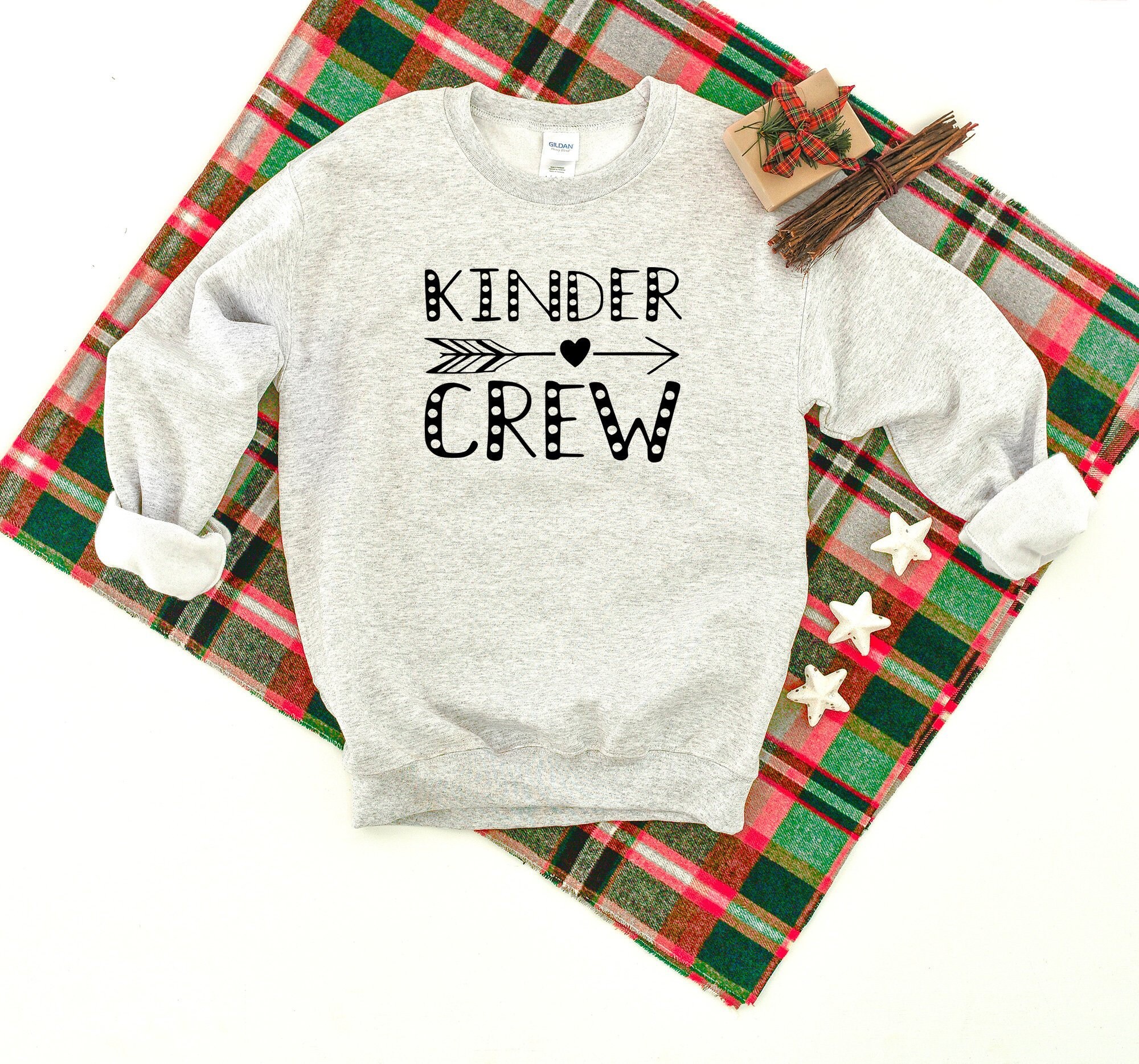 Kinder Crew Heavy Blend Crewneck Sweatshirt, Teacher Sweater, School Kindergarten Grade