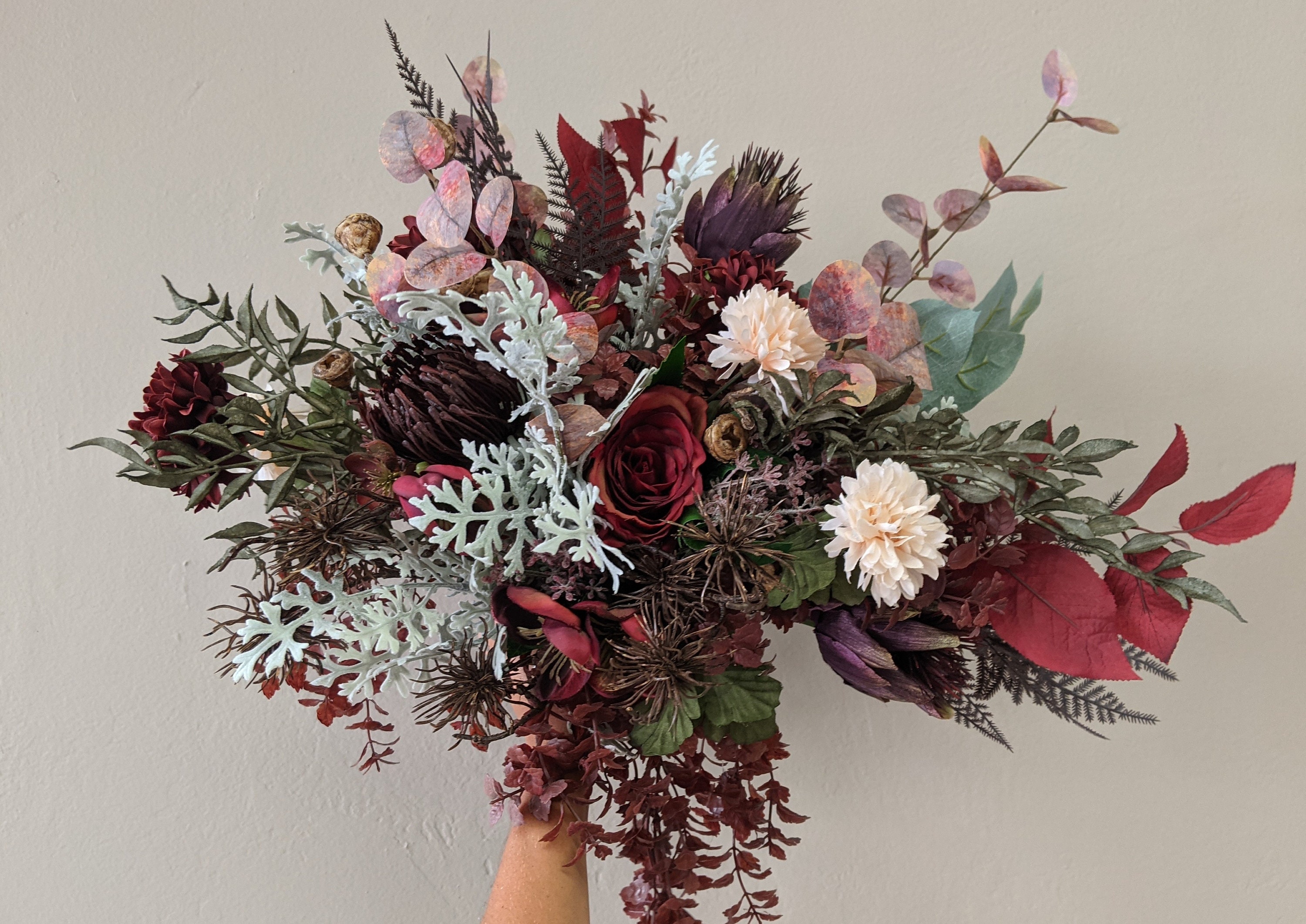 Bridal Bouquet, Wedding Silk Flower Artificial Flowers, Fall Autumn Bouquet