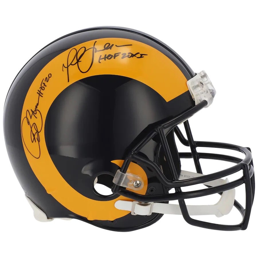 Marshall Faulk & Isaac Bruce Autographed Signed St. Louis Rams Proline Helmet Fanatics