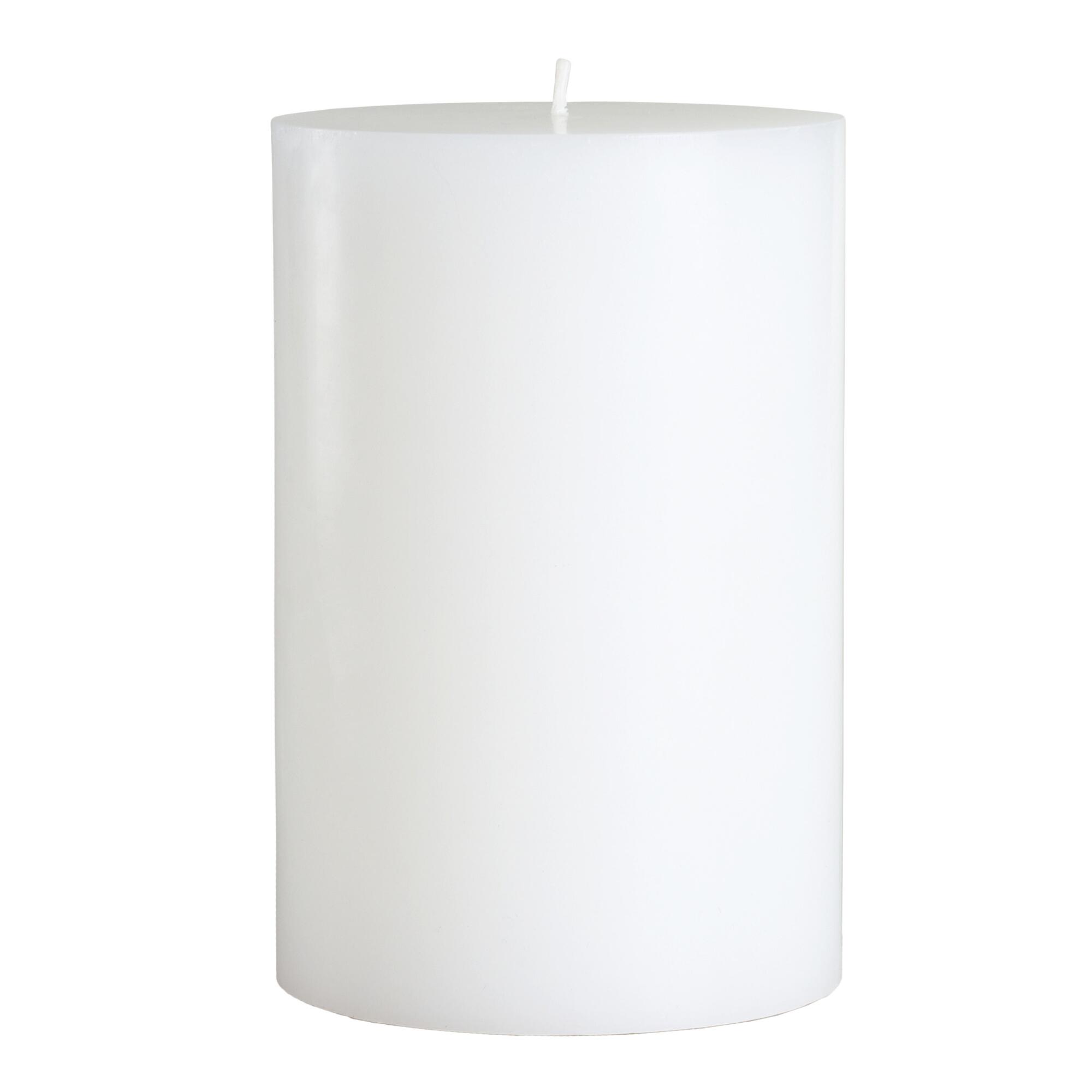4x6 White Unscented Pillar Candle - Wax by World Market